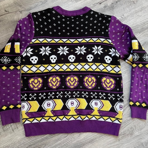 Voodoo Ranger knit beer crewneck Fair Isle ugly sweater holiday Christmas XL - Picture 6 of 7